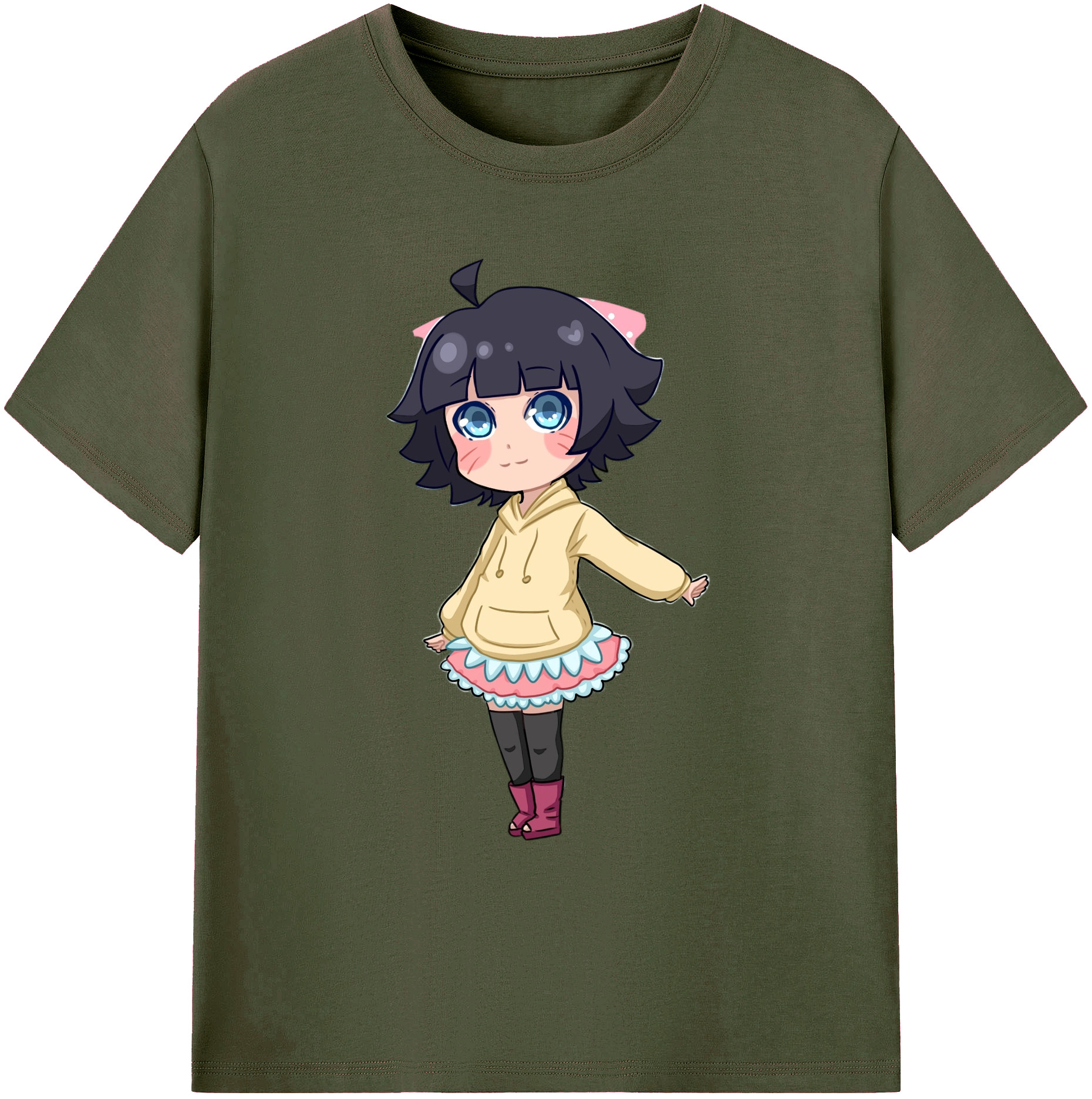 （画像用） NARUTO -ナルト- うずまき ヒマワリ Uzumaki Himawari 綿100％ メンズ半袖Tシャツ｜肌触りやわらか＆通気性